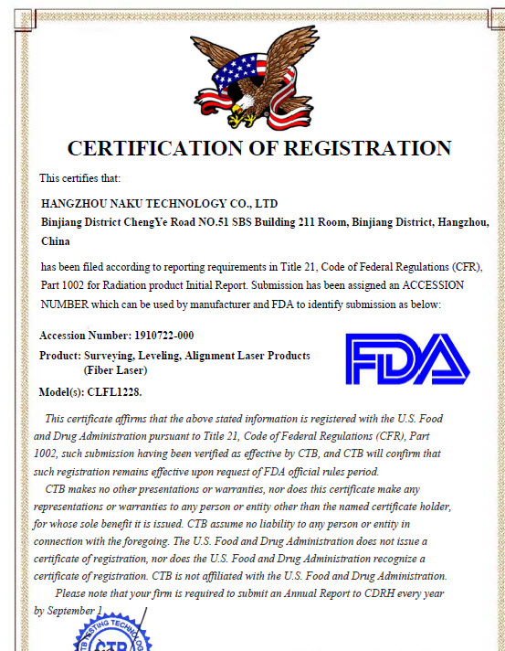 03 FDA number for fiber laser